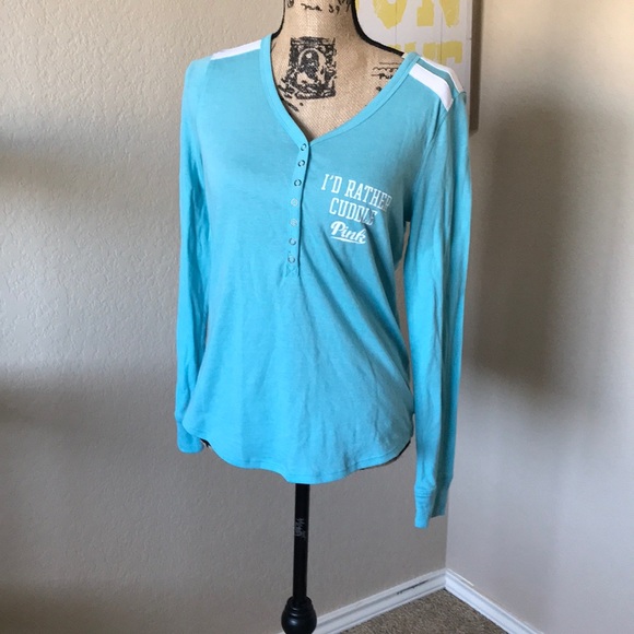 PINK Victoria's Secret Tops - NWT PINK I’d Rather Cuddle Long Sleeve
